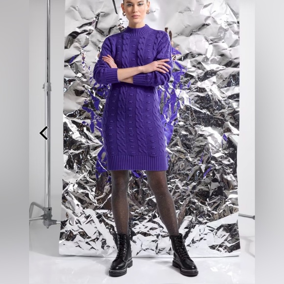 NY&C Pom-Pom Texture Sweater Dress - Picture 5 of 9